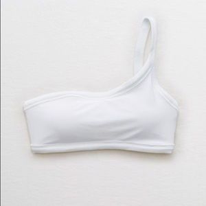 ☀️Aerie White One Shoulder Bandeau Bikini Top☀️